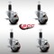 Service Caster 3'' SS Maroon Poly Swivel 1-1/4'' Expanding Stem Caster Set with Brake, 4PK SCC-SSEX20S314-PPUB-MRN-TLB-114-4 - alternate 4